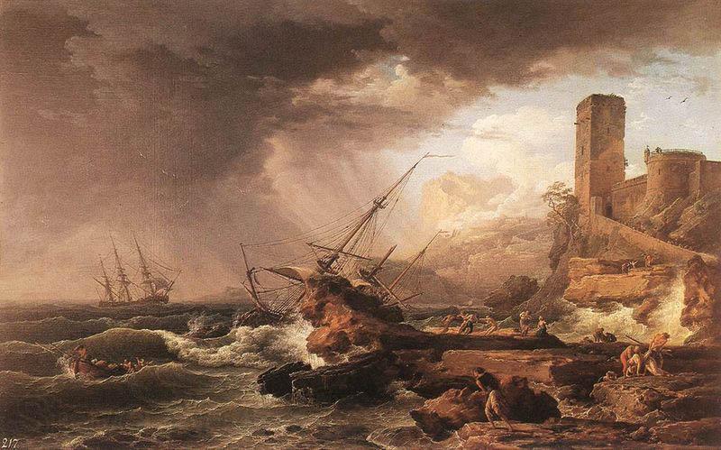 Claude-joseph Vernet Storm with a Shipwreck